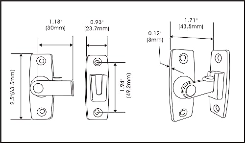 2.5" Heavy Forged Solid Brass Door Latch, 90 Degree Right Angle Door Latch Buckle for Doors & Windows, Aged Classic Bronze, 1 Pack, Made in Taiwan - color: Aged Classic Bronze, size: 1pack(90 Degree)