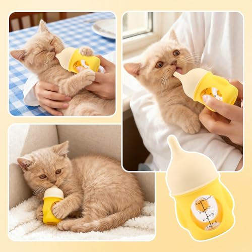 20ml Pet Feeder Bottle Puppy Bottles for Nursing Animal Feeding Bottles Kitten Bottle for Nursing Dog Cat Milk Feeding Bottl e (Color:Yellow)