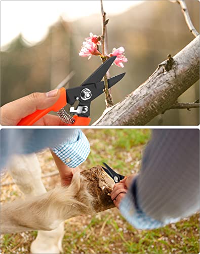 QWORK Hoof Trimmers Goat Hoof Trimming, 2 Pack 7" Multipurpose Nail Scissors Daily Trim for Pig Trotters, Sheep, Alpaca, Lamb and Pruning Potted Plants