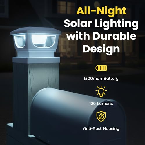 BRIGHTICONIC Solar Post Cap Lights, Warm White, 2-Pack - color: White / Warm White 3000K-2