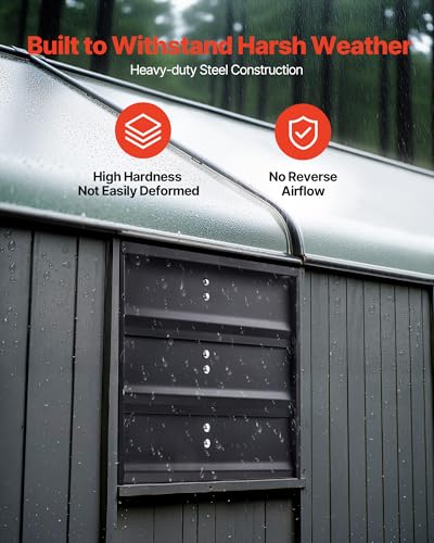 VEVOR 10'' Exhaust Fan, Wall Mounted Attic Fan with Variable Speed controller, 900 CFM, Automatic Shutter, Ventilation and Cooling, Black | Wall Mounted Attic Fan, Auto Shutter, AC Motor, Heavy-Duty, Low Noise Ventilation Cooling for Garage, Greenhouse, S