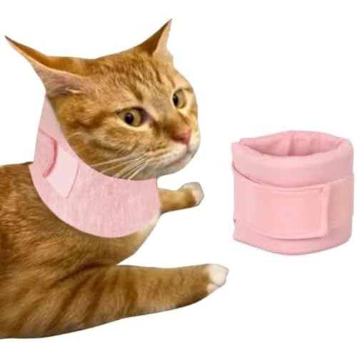 Cat Neck Brace Cover - Adjustable Elizabethan Collar for Post-Surgery Recovery, Anti-Lick Wound, Protective Cervical Cone for Small Medium Large Dogs Cats (Neck Girth 5.9-12.6" Depth3.9 - color: Pink, size: M