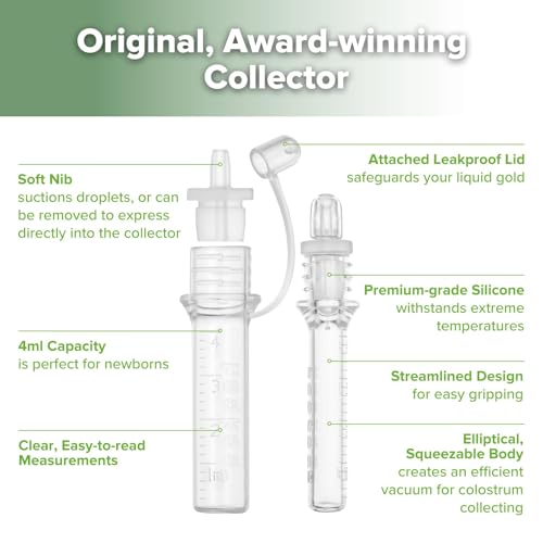 Haakaa Silicone Colostrum Collectors Set with Clear PP Storage Case 4 ml, 6 PK