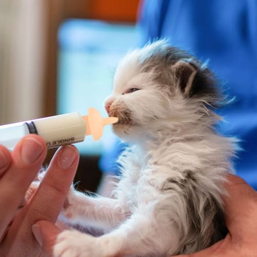 Pet Feeding Syringe with Nipple, Silicone Feeding Tools for Kitten Puppy Feeding Syringe for Newborn Cat Dog Small Animals Rabbits (10ml+30ml) - color: 10ml+30ml