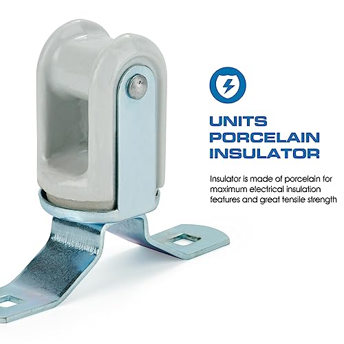 Heavy Duty Wire Holder, Porcelain Insulator with Adjustable Bracket, 1-1/4" - 3" (1)