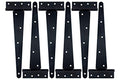 HLMOptimo Heavy Duty T Hinge Tee T Strap Shed Gate Barn Fence Door Hinge Wrought Rustproof All Size Black (6 pcs, 12 inch) - size: 12 Inch, style: 6 pcs