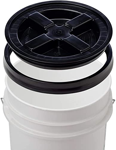 GAMMA2 Gamma Seal Lid - Pet Food Storage Container Lids - Fits 3.5, 5, 6, & 7 Gallon Buckets, Black, Made in USA - color: Black, size: Fits 3.5, 5, 6, & 7 Gallon Buckets