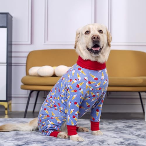Dog Surgery Recovery Suit Female Male for Dogs After Surgery Medium Large Dogs Onesie Dog Pajamas Pjs Clothes (red ice Cream, 28 (Chest 26.77 in | Backlength 18.11)) - color: red ice cream, size: 28 (Chest 26.77 in | Backlength 18.11)