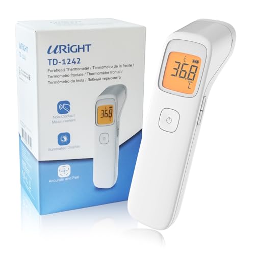 Uright Infrared Non Contact Forehead Thermometer, Made in Taiwan, No Touch Digital Thermometer for Adult, Baby and Children