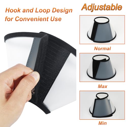 Vivifying Cat Cone Collar– 3 Sizes Lightweight Soft Edge Recovery Cone for Cats, Adjustable Plastic Elizabethan Anti-Lick E-Collar for Post-Surgery Protection (Small) - size: S