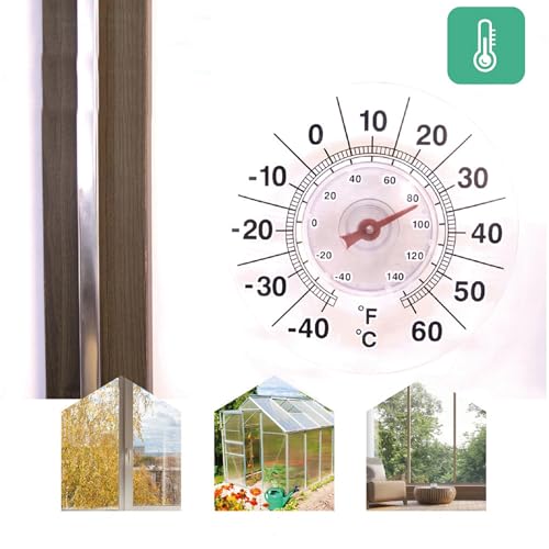 BinaryABC Outdoor Window Thermometer for Outside Temperature,No Battery Required for Home,Office, Patio Garden Decor