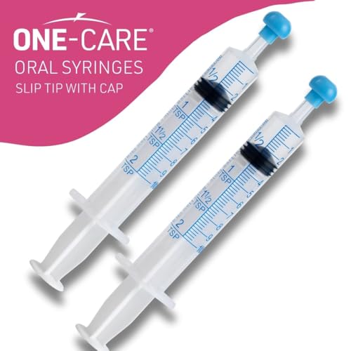 200 Pack, ONE-CARE 10ml Oral Syringe with Cap - Sterile, Individually Wrapped - (100 Syringes 10ml), Slip Tip, Uses include oral administration of medicine for infants, adults and animals - size: 10 ml Blue Scale (Pack of 2)