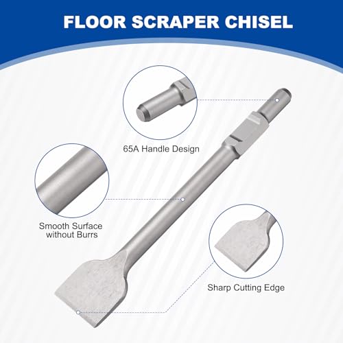 HARFINGTON 65A Shank Floor Scraper Chisel 16.1" x 2.95" Steel Jack Hammer Chisel Bit for Electric Demolition Gardening Landscaping Digging Cutting - size: 16.1" x 2.95"
