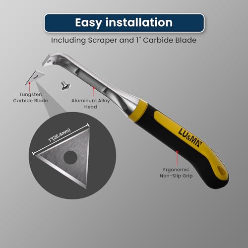 LU&MN Carbide Scraper Tool, 1-Inch Tungsten Carbide Triangular Blade | Professional Grade Carbide, Glue & Putty Remover, Ergonomic Non-Slip Handle - style: 1"Triangle