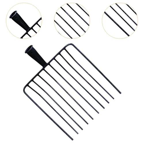 Steel Pitchfork Replacement Head, 10-Tooth Agricultural Manure Fork for Gardening and Stall Cleaning, Without Handle - color: 10 Teeth