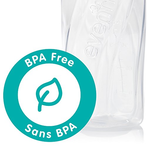 Evenflo Feeding Classic Clear Plastic Standard Neck Bottles for Baby, Infant and Newborn - Teal/Green/Blue, 8 Ounce (Pack of 12) - color: Teal / Green / Blue