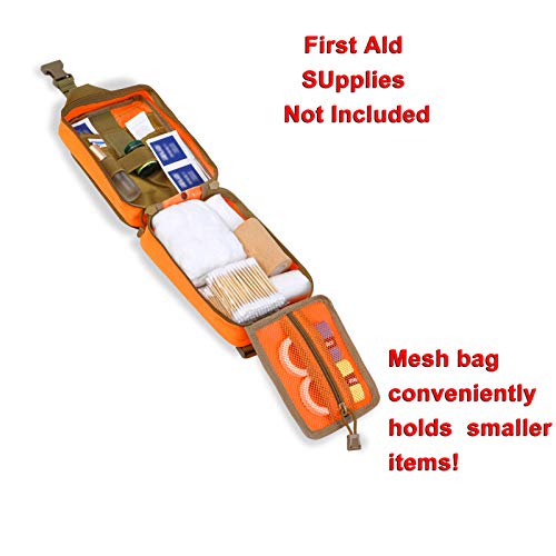 Medical Molle Pouch Tactical - 1000D Nylon First Aid Pouch, Big Capacity EMT Pouch Utility, Heavy Duty Military Grade Rip-Away Ifak Pouch for Home and Outdoor Activities（Bag Only - color: Orange