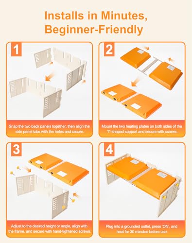 Chick Brooder Heating Plate - Briidea 80W Brooder Heater with 110–130℉ Constant Heat, 10 PET Cleaning Film, Adjustable Height & Angle, Warmth Like Mother Hen for 30 Small Poultry - color: Large Fence Style
