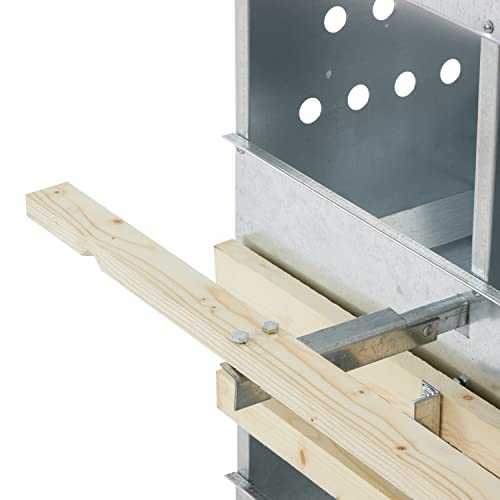 Brower 2-Tier 10-Hole Galvanized Steel Chicken Nesting Box, Silver, 2-Pack | Holds 50 to 60 Hens per Unit, Hinged Folding Perches, Ventilation Holes, Removable Bottoms, Slanted Roof