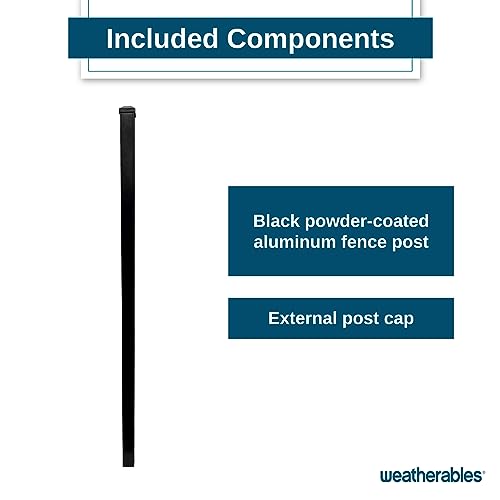 Weatherables Livingston Aluminum Fence Kit – DIY Kit for Backyard and Garden Fencing, Made with Durable Powder-Coated Aluminum that Combats Rust, Fading, and Corrosion (72" In-Ground Post) - size: Livingston 72" In-Ground Post
