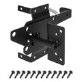 Self Locking Gate Latch Heavy Duty for Wooden Fence Gate, Post Mount Automatic Gravity Gate Lock Door Latch Hardware for Garden, Yard, Secure Pool, Black