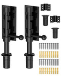 Heavy Duty Slide Bolt Gate Latch Hardware, 6.3 Inch, Black-2PCS | Solid 304 Stainless Steel Latches Electroplating Finish, Barrel Bolt Lock for Wooden Fence, Interior, Yard/Barn/Shed Door - color: Black - 2 Pack