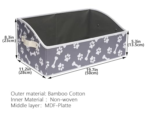 Dog Toy Basket Large Dog Toy bin Dog Toy Box Storage Box - Foldable Fabric Trapezoid Organizer Boxes with Handle, Collapsible Basket for Dog Toys (Bone Claw) - color: Bone claw, size: Large - Dog Toys