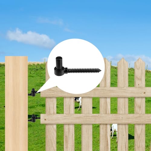 Antrader One-Piece Molding Chain Link Lag Screw Hinge,Gate Hinges,2Pcs | M12 Screw Eye Hook Hinge Bolts with Hole Dia 5/8 Adjustable Gate Sag for Wooden Fence,Farm Gate