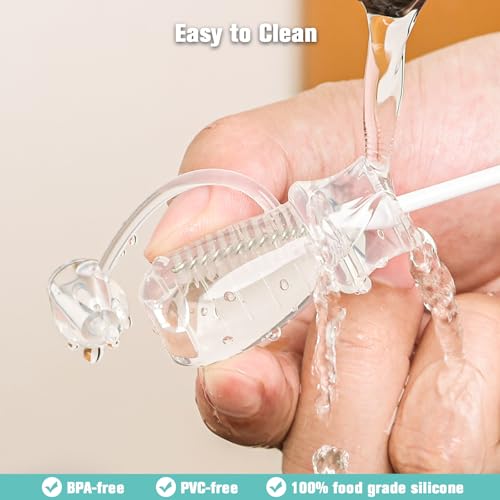 Colostrum Collector Kit 5ml-6pcs, Ready-to-Use Pack, Reusable Breast Milk Collector Multi-Use Colostrum Container with Storage Case, Cotton Wipe & Cleaning Brush, BPA Free