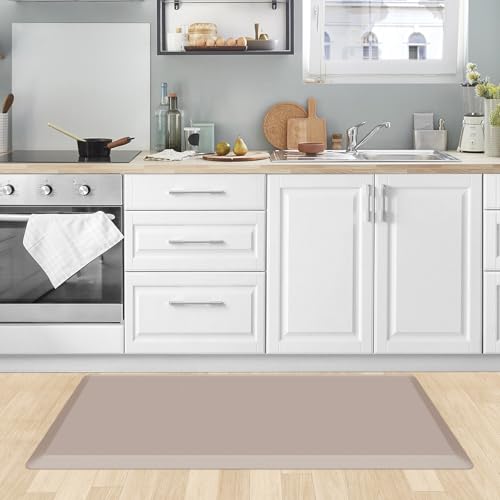 KitchenClouds 0.8" Thick Kitchen Floor Mat Cushioned Anti Fatigue (39"x20") - color: Khaki, size: 39"L x 20"W x 0.8"Th