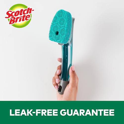 Scotch-Brite Advanced Soap Control Heavy Duty Dishwand,1Dish Wand,Prevents Soap from Leaking,Leak-Free Guarantee,Best for Cast Iron Skillets & Grill Grates,Fits All Scotch Brite Refills(Pack of 4) - size: 4 Dishwands