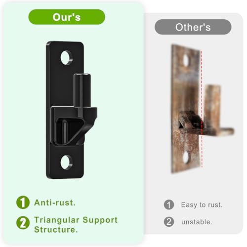 4.9" Heavy Duty Gate Hinges, Wall Mount Female Male Hinges | 4 Pairs, Electroplated 6mm Steel Design, Provides Stable Support, Smooth Opening and Closing for Wooden Fences and Farm Gates - color: Black, 4 Pack