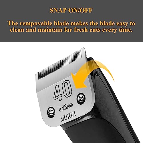 40 Cut Length 1/100"(0.25mm) Detachable Pet Dog Clipper Blades UltraEdge Series Clipper Blades for Dog Grooming Compatible with Most Andis,Oster A5 Wahl KM Series Clippers - size: 40# 0.25mm