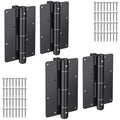 Insaga 5-3/4" Self-Closing Gate Hinges Heavy Duty Black E-Coated, 4 Pack | Carbon Steel, Rust-Proof E-Coat, 4-Side Mount for Pool/Yard, Self-Close Spring, No Adjustment Needed, 30 Lbs Capacity - color: 4Pack