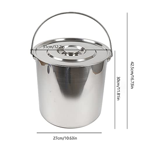 Extra Thick 304 Stainless Steel Milk Can, Milk Jug Milk Pail Anti-Leak Liquid Storage Transport Container with Sealed Lid and Carry Handle Tote Jug for ice, meat, fish, food, rice (20L/5.3Gal) - size: 20L/5.3Gal