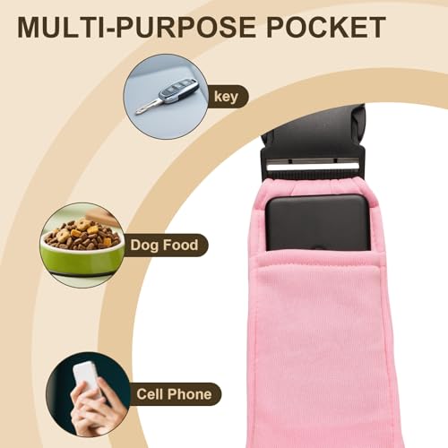 Dog Sling Carrier for Small Dogs and Cats Up to 16.5 Lbs, Adjustable Buckle with Pocket Pet Sling Carrier Safety Harness, (Pink, 1 Pcs) Intended for Outdoor/Camp/Travel - color: Pink