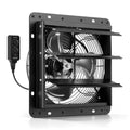 VEVOR 10 inch Shutter Exhaust Fan Wall-Mount Variable Speed Temperature, Automatic Louvers Sturdy Steel Housing, Low Noise, Ventilation and Cooling for Attic, Garage, Barn, Greenhouse, Workshop - size: 10 Inch