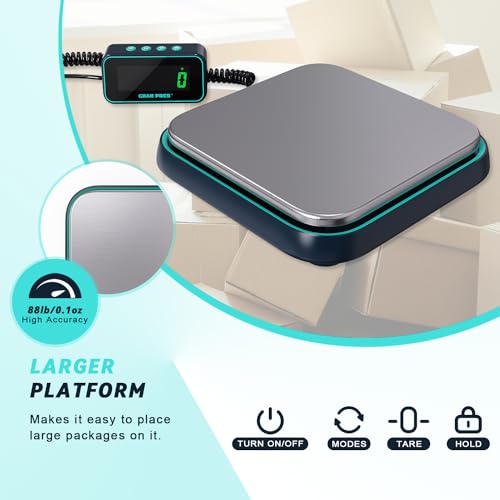 GRAM PRES Digital Shipping Scale, 86 lbs/0.1oz Highly Accurate Postal Scale | for packages with Hold/Tare/Separate LCD Display，Stainless Steel Postage Scale，Package Scale for Small Business, Mail Scale