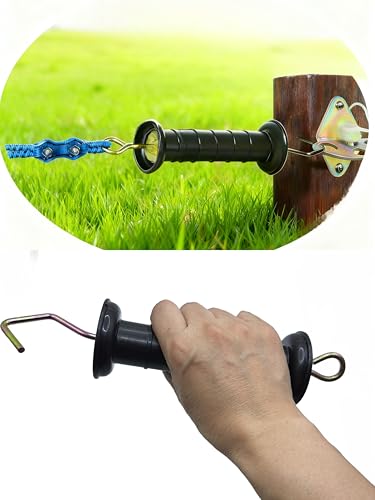 4 Pieces of Plastic Electric Fence Door Handles, Spring-Equipped Plastic Door Handles, Electric Fence Door Handle Insulators