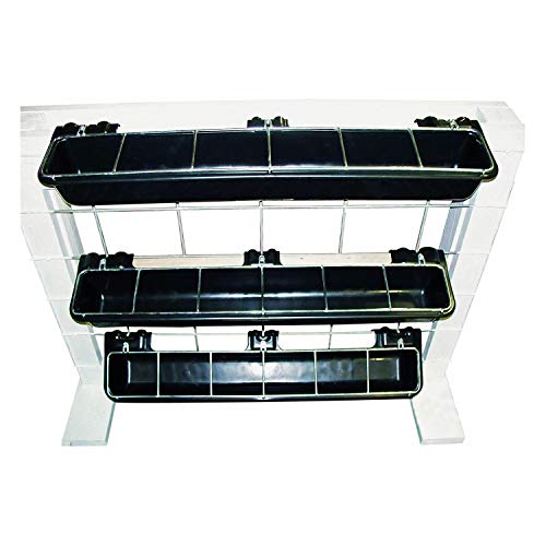 Little Giant HF9BLACK Hook Over Goat Trough Heavy Duty Galvanized Steel Body 9 Quart Feeder with Universal Mounting, Black (4 Pack)