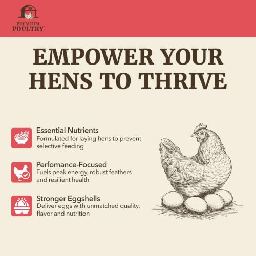 Chicken Layer Feed Pellets, 16% Protein, 40lb, Made in USA | Supports Consistent Egg Production, Strong Eggshells, Calcium Absorption & Vitamin D3, Ideal for Backyard Flocks - size: 40lb (Pack of 1), style: Layer Pellets