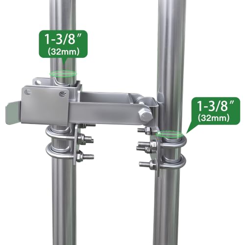 BiJun Chain Link Double Gate Latch Chain Link Fence Gate Latch for 1-3/8" Gate Frames,Chain Link Residential Strong Arm Double Gate Latch Equipped with Convenient Padlock Holes (Silvery) - color: Silvery