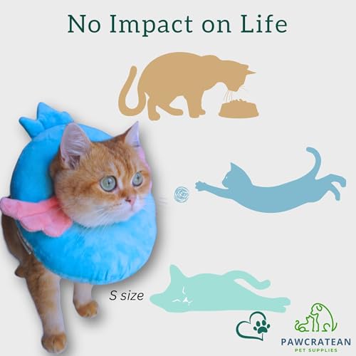 Adjustable Comfy Flower Style Elizabeth Collar for Cats Puppies Soft Recovery Cone Pet Protective Neck Collar (Blue Angel Wing, Medium) - color: Blue Angel Wing, size: Medium