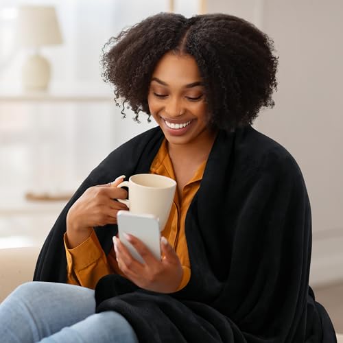 Utopia Bedding Ultra Soft Fleece Bed Blanket Throw Size Black (50x60 Inch) | Microfiber Plush Warm Lightweight Breathable Cozy Blanket Anti-Static, All Season Use, Gift for Women and Men - color: Black, size: Throw (50x60 Inch)