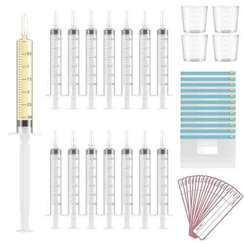 120 Sets 3ml Colostrum Collector Kit Include No Needle Colostrum Syringes with Caps 1mlx120, Stickerx120, 20ml Measuring Cupx4, Ziplock Storage Bagx12 for Breastmilk Collector - size: 120pcs-3ml