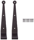 Rocky Mountain Goods Black Strap Hinges - Heavy Duty Stainless Steel with Powder-Coated Finish - Rust-Resistant Screw Mount Hinges for Doors, Gates, Sheds, Toolboxes (2-1/4" Offset) - size: 2-1/4" Offset