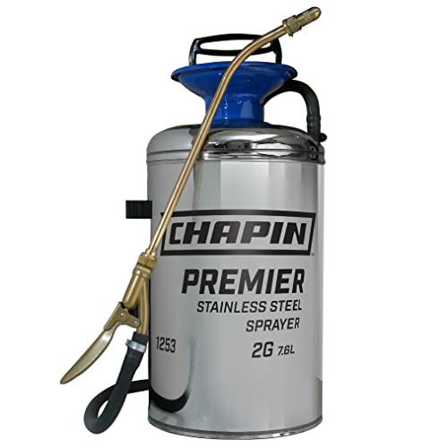 Chapin 1253 2 Gallon Premier Stainless Steel Sprayer for Fertilizer, Herbicides and Pesticides, Silver - style: Handheld Sprayer