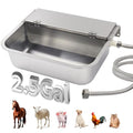 2.5 Gal Automatic Dog Water Dispenser,Self Filling Stainless Steel | Float Valve Auto-Refill |Fits 3/4" GHT | Wall Mount & Floor Use | Anti-Slip|Drain Plug| For Dogs, Cats, Chickens & Livestock