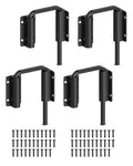90/180 Degree U Patio Sliding Door Loop Lock Latch, Black-4 PCS | Aluminum Alloy Security Bolt Lock , Multi-Angle Mounting for Barn, Garden, Fence Gate & Window - color: Black-4 PCS