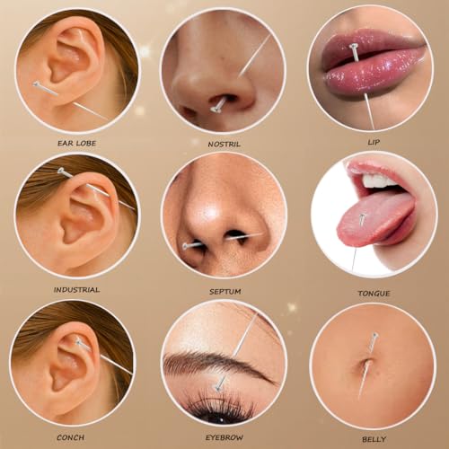 Professional Body Jewelry Insertion Taper Tool - 14G 16G 18G 20G Stainless Steel Flat Back Earrings Applicator, Threadless Insertion Pin & Threaded Ball Grabber Kit for Ear, Nose, Lip Piercing Jewel - color: 6PCS Piercing Tapers + 1PCS Ball Grabber Tool